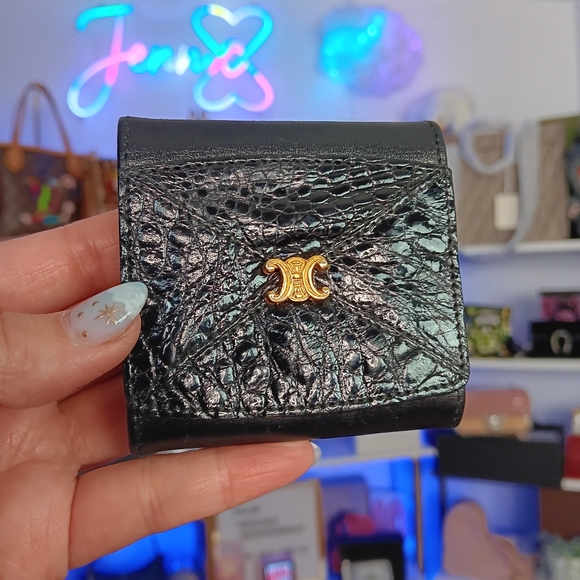 Celine Vintage Black Leather Coin Jewlery Pouch - Picture 1 of 1